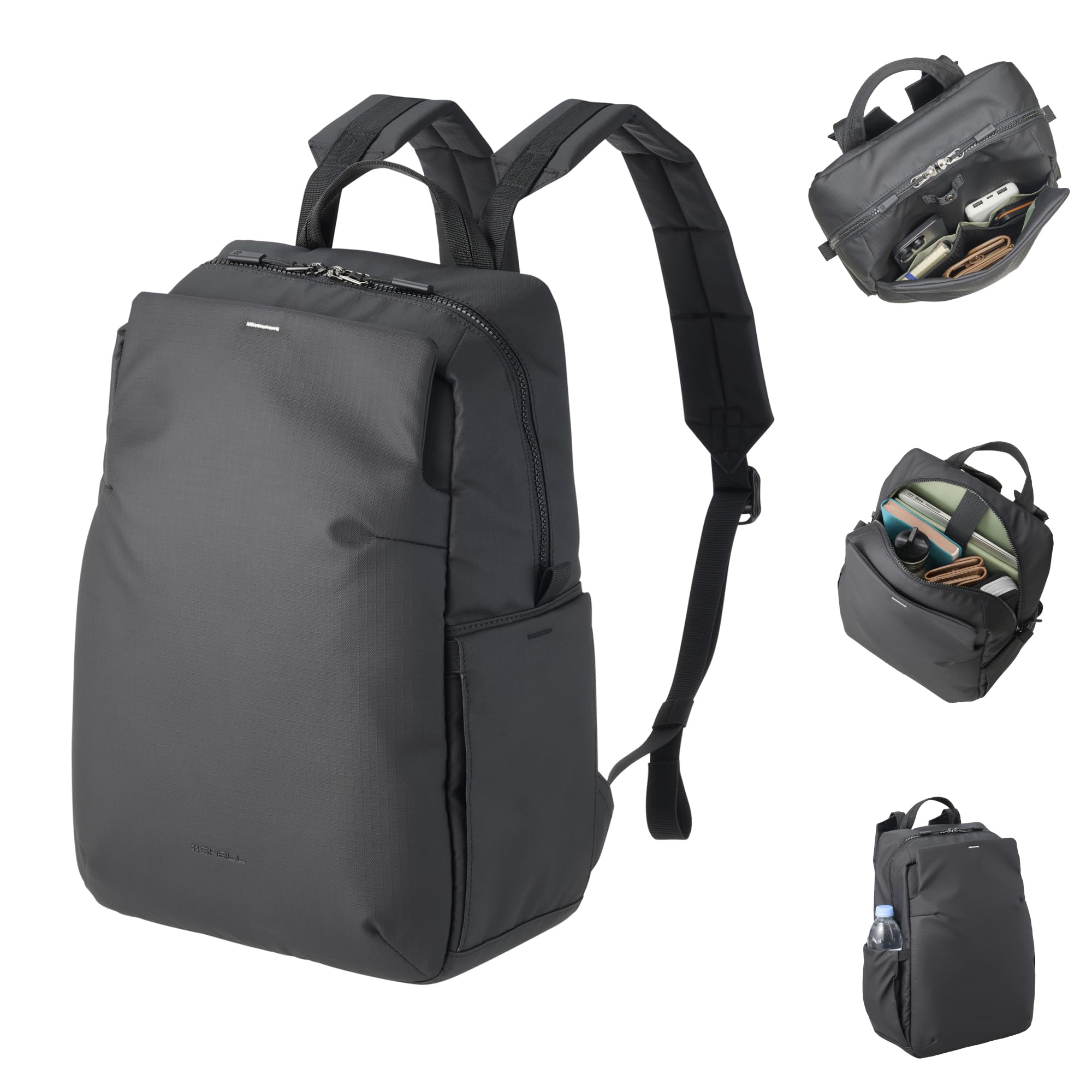 ハクバ HAKUBA カメラバッグ プラスシェル ストリーム バックパック14 AZ ブラック 14L 軽量 撥水 インナーケースタイプ 14インチPC収納可能 AMZSP-STBP14BK 4977187005868