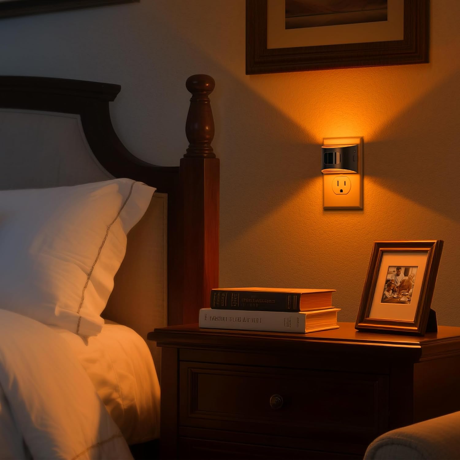 DORESshop LED Night Light[2 Pack], Night Lights Plug into Wall, 3 Mode Plug in Night Light with Motion Sensor, Dusk to Dawn Sensor, Nightlights for Adults, Bedroom, Bathroom, Hallway, Amber