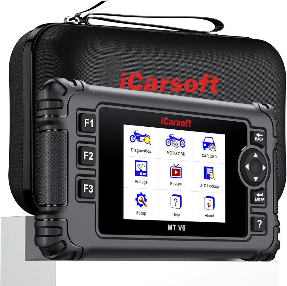 iCarsoft Ferramenta de diagnóstico de motocicleta MT V6 para sistema completo BMW/115 Reset/teste de atuação 197, scanner OBD2 de motocicleta + leitor de código de motor de carro, sangramento ABS
