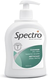 Spectro Facial Cleanser for Dry Skin, Fragrance and Dye Free Skin Care, Pump Dispenser, 500 mL