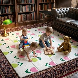 TRIVYOM Foldable Baby Play Mat - 150x200 CM Double Sided | Waterproof Foam Crawling Mat | Soft Cushion Non Slip Floor Mat... Price In India