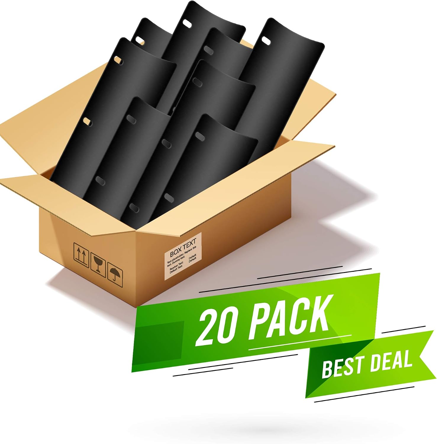 Curved Sheet Lifters, Durable Easy Flow, 11" x 3", Lifts Sheets Over Rings and Protects Sheets from Tearing, Fit Standard 3-Ring Binders, Black (20 Pack)