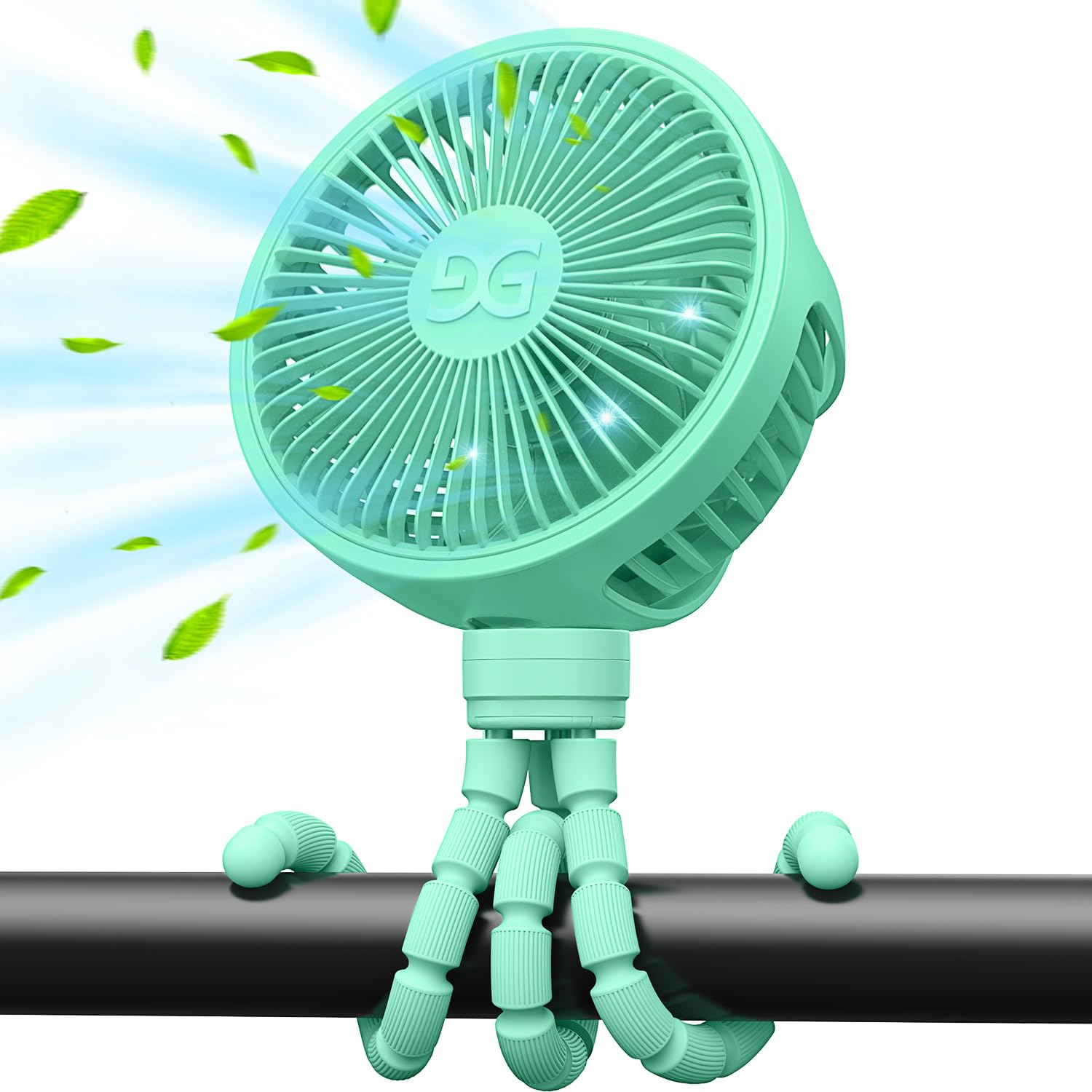 GUSGU Mini Stroller Fan Clip-on for Baby, Small Portable Fan Rechargeable and Handheld, USB Cooling Fan with 3 Adjustable Speeds and Flexible Tripod for Travel, Car Seat, Camping, and Bedroom, Green (B0C4YDS33V) Amazon Price History, Amazon Price Tracker