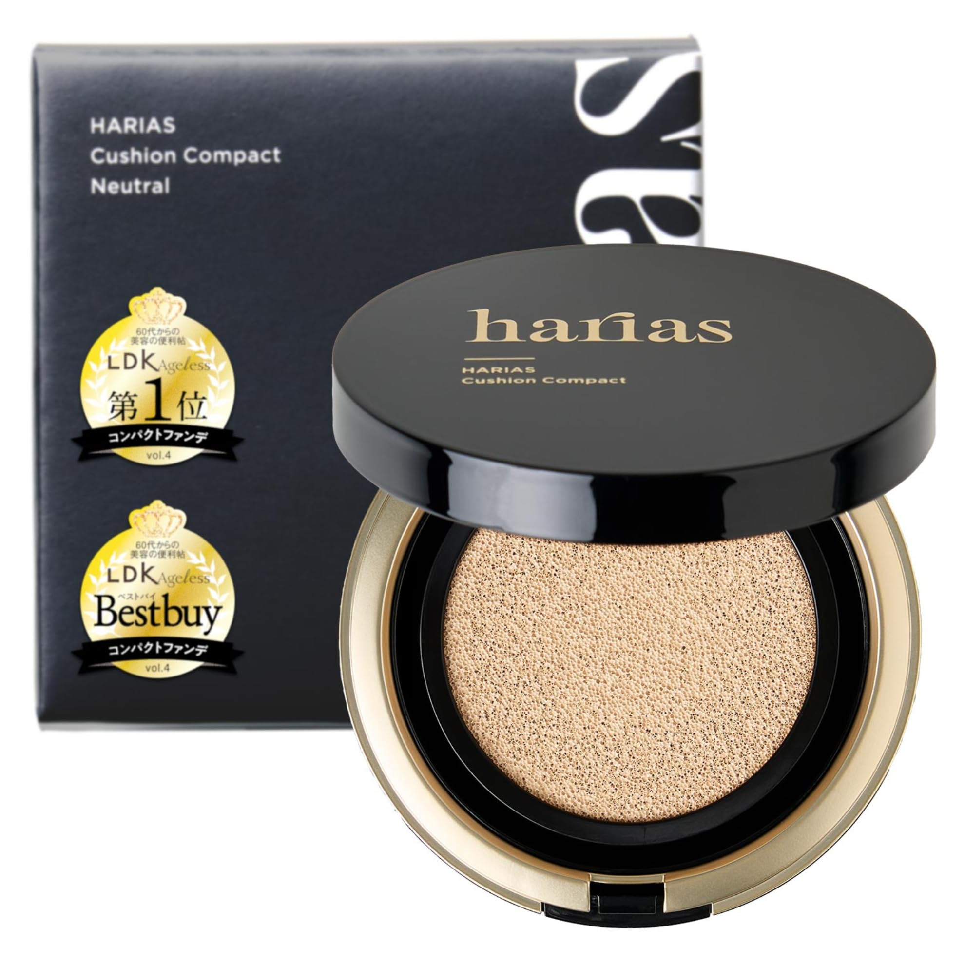 HARIAS ハリアス (公式) クッションファンデーション クッションファンデ SPF50+ ナイアシンアミド 医薬部外品 美容液 ファンデーション 人気ランキング (ベージュ)