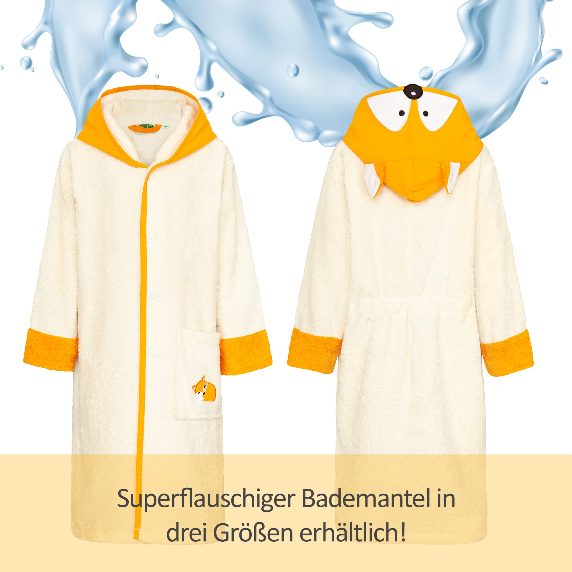 Smithy Kinderbademäntel Kinder Füchse los Natur 98/104