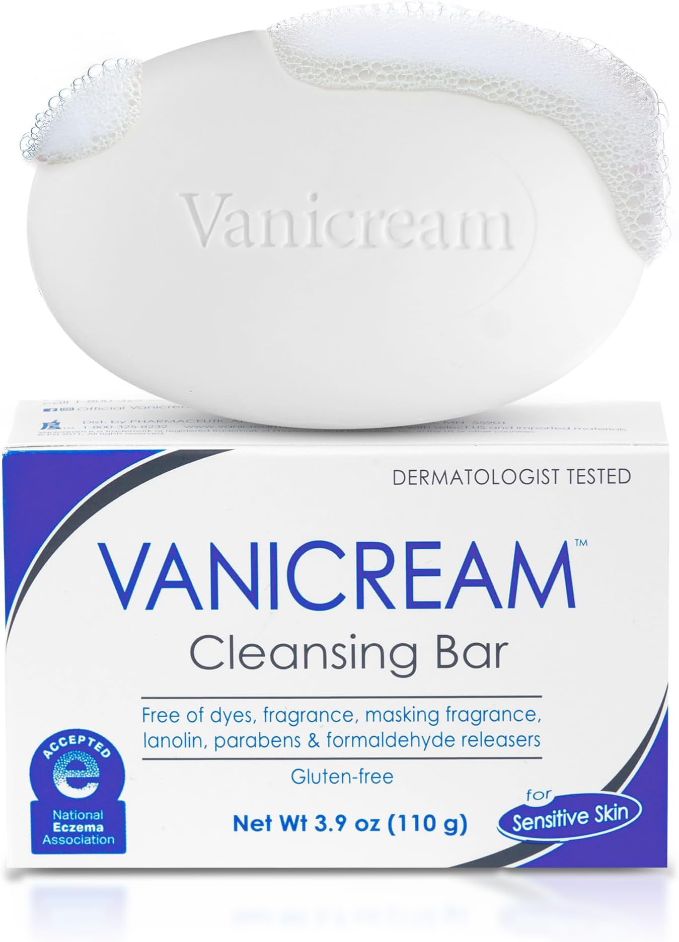 Cleansing Bar | Fragrance, Gluten and Sulfate Free | For Sensitive Skin | Gently Cleanses and Moisturizes, 3.9 Ounce (Pack of 12)