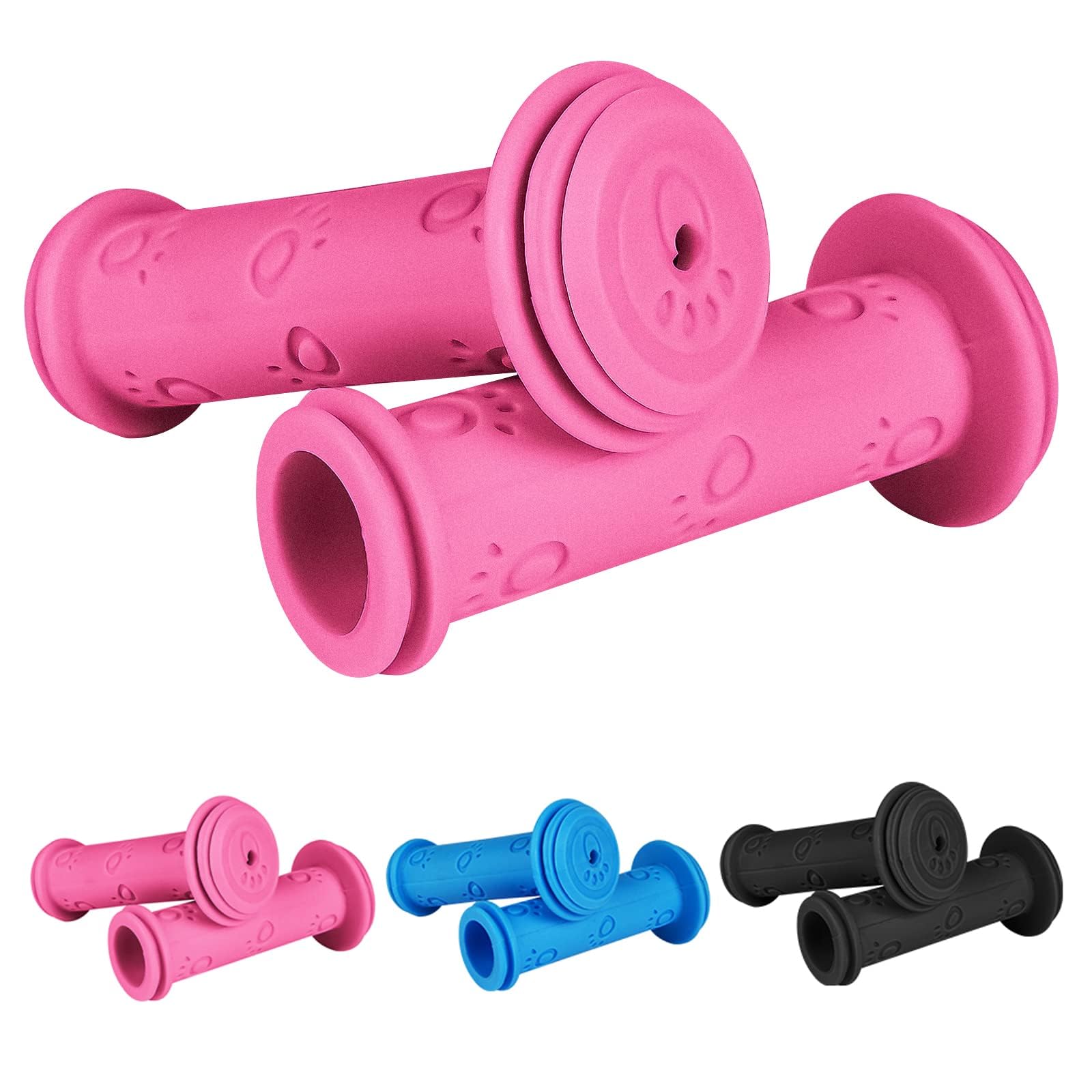 URAQT Puños de Bicicleta para niños, 22 mm, Manillar de Bicicleta para niños, con máxima Seguridad, protección contra Impactos, Agarre de Goma para Scooter, Triciclo, niños, Bicicleta Infantil, Color