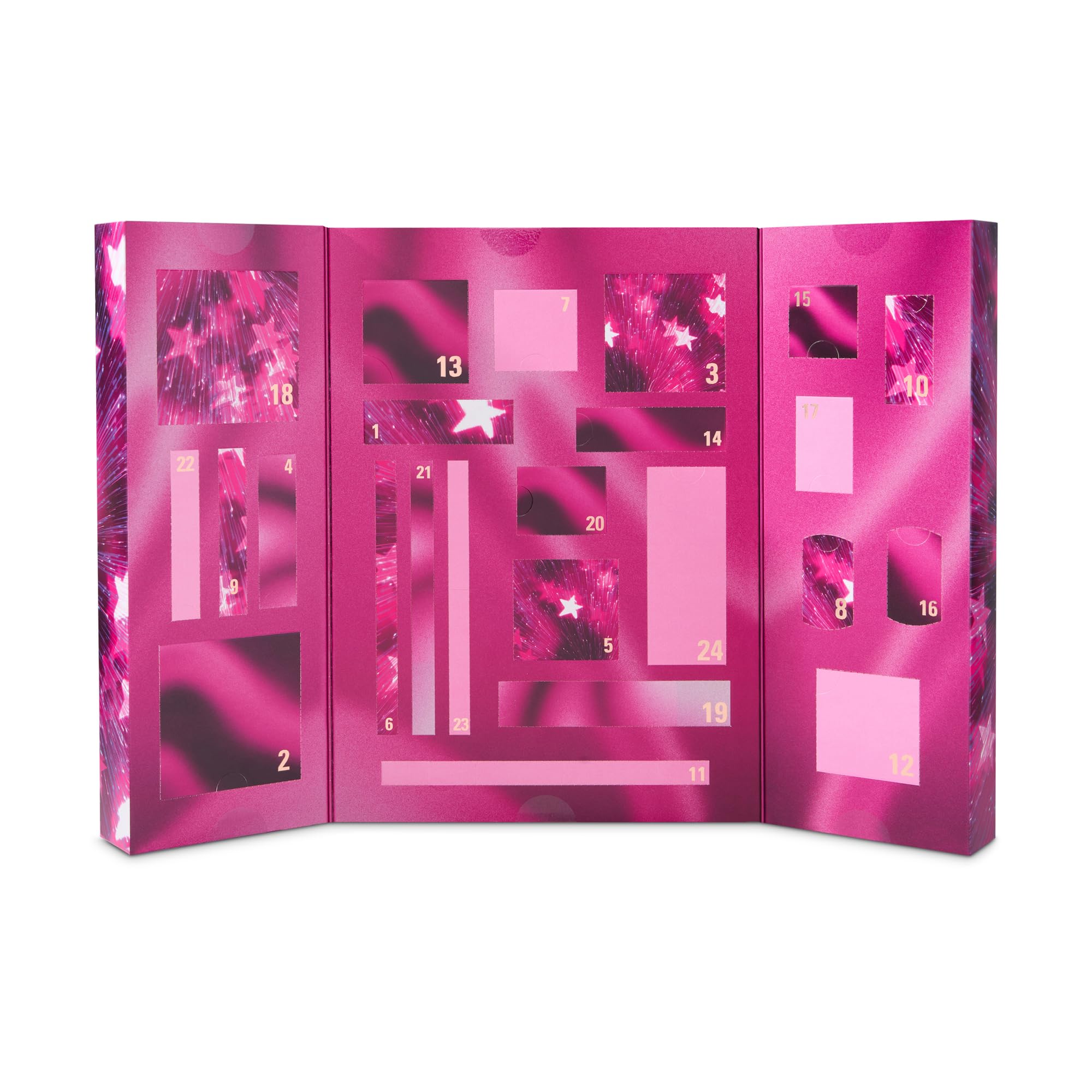 Revolution Makeup Advent Calendar 2025, 24 prodotti essenziali, cofanetto regalo con gloss, illuminante, blush, pennelli e mascara, Vegan & Cruelty-Free