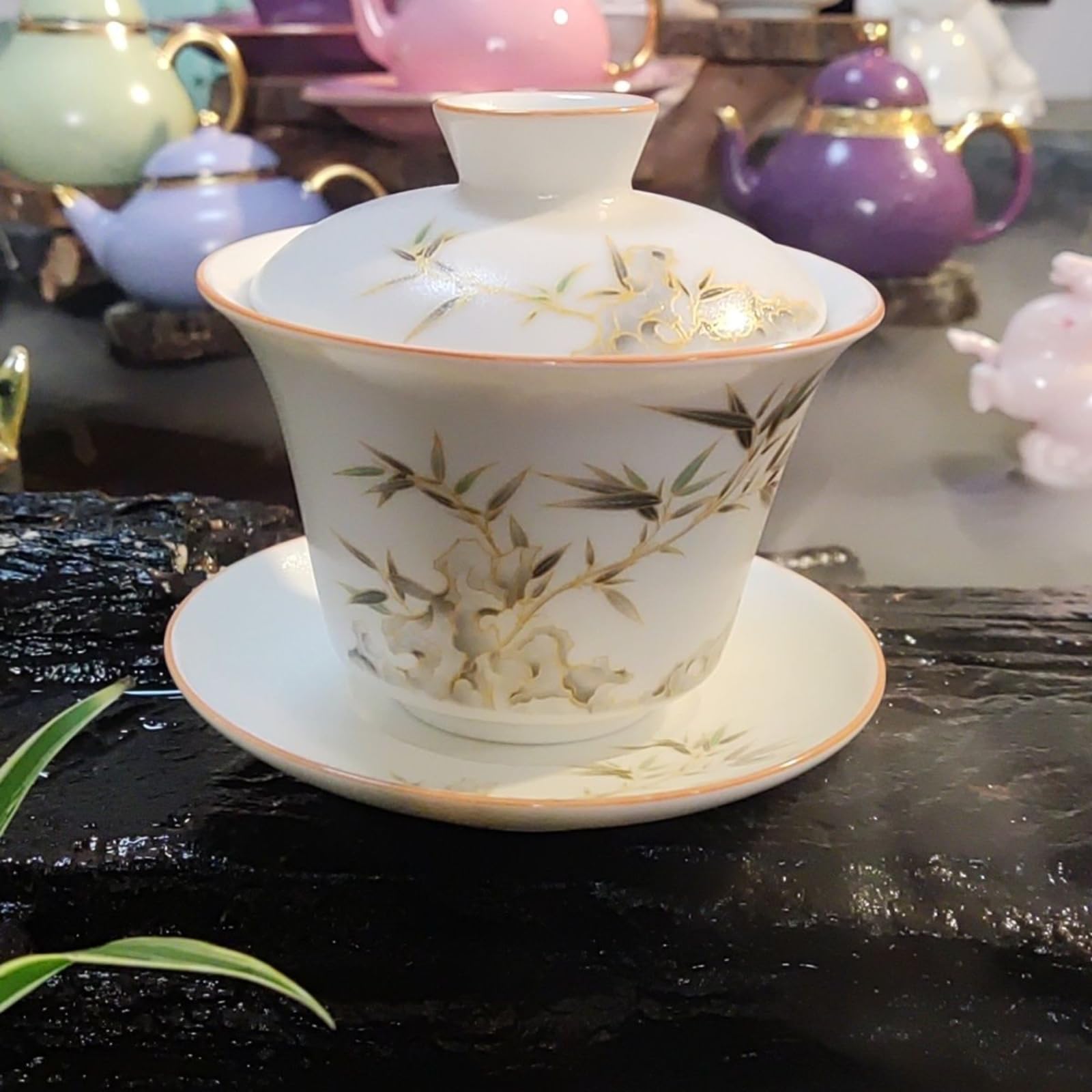 Ru Kiln biała porcelana Gaiwan, 170 ml, zestaw do herbaty Kung Fu w stylu chińskim