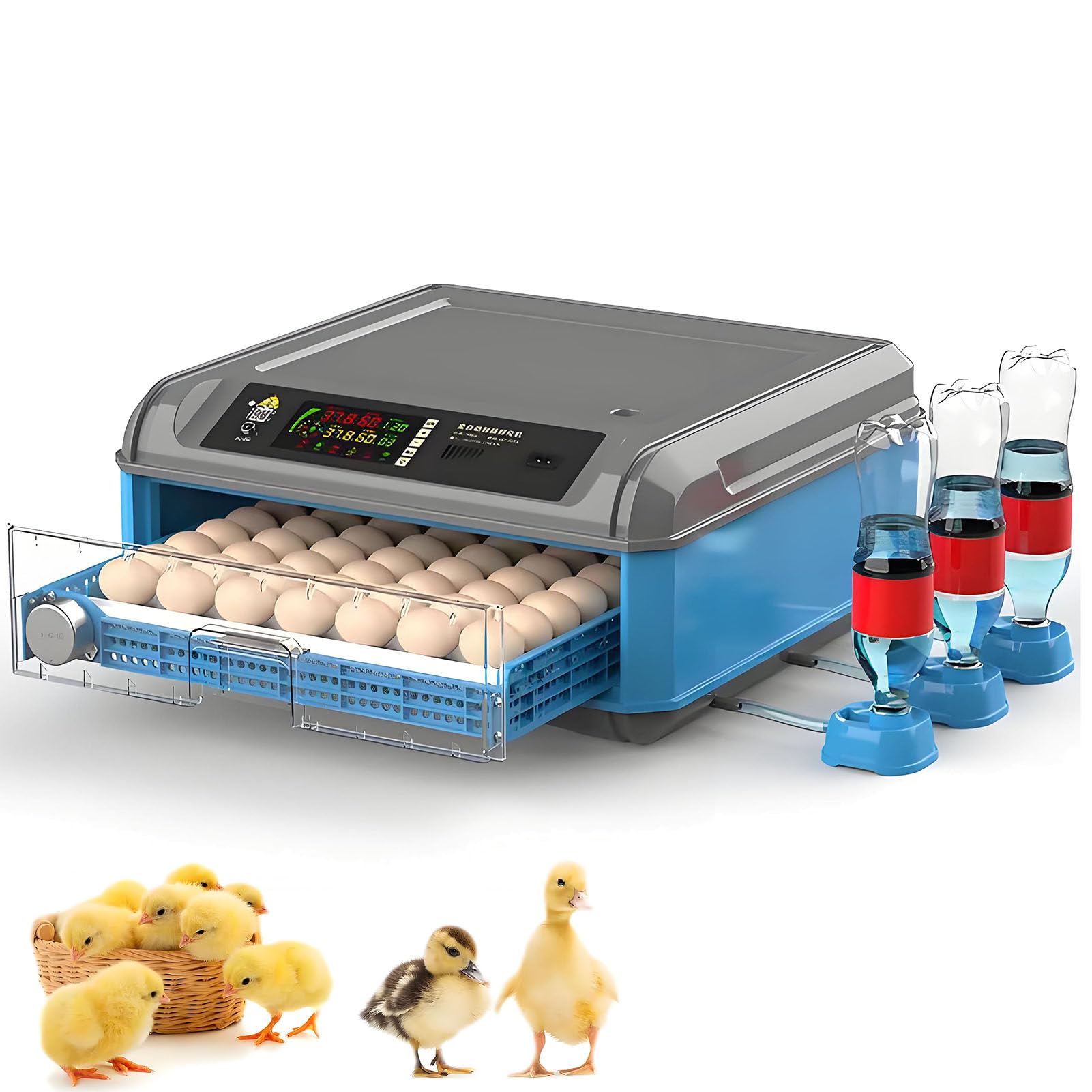 SHENGSHIYU Egg Incubator with Automatic Egg Turning,Temperature & Humidity Control,Poultry Hatcher Machine for Chickens Ducks Birds,General Purpose Incubator with LED Screen,Efficient Egg Ha 1Layer