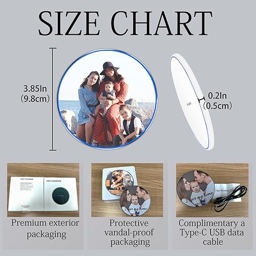 Miniatura 2 de Custom Wireless Charger, Personalized Wireless Charger Station 15W Max Fast Charging, Compatible for iPhone 1413 Series, Samsung and More