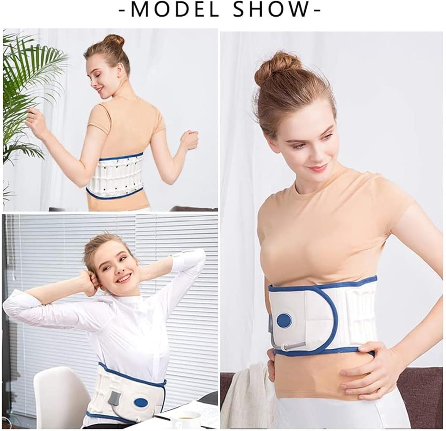 Back Support Decompression Belt Lower Back Brace Lumbar Support Back Traction for Sciatica disc Relief Massage Belt for Lower Back Pain Relief (Color : Red) (Red)