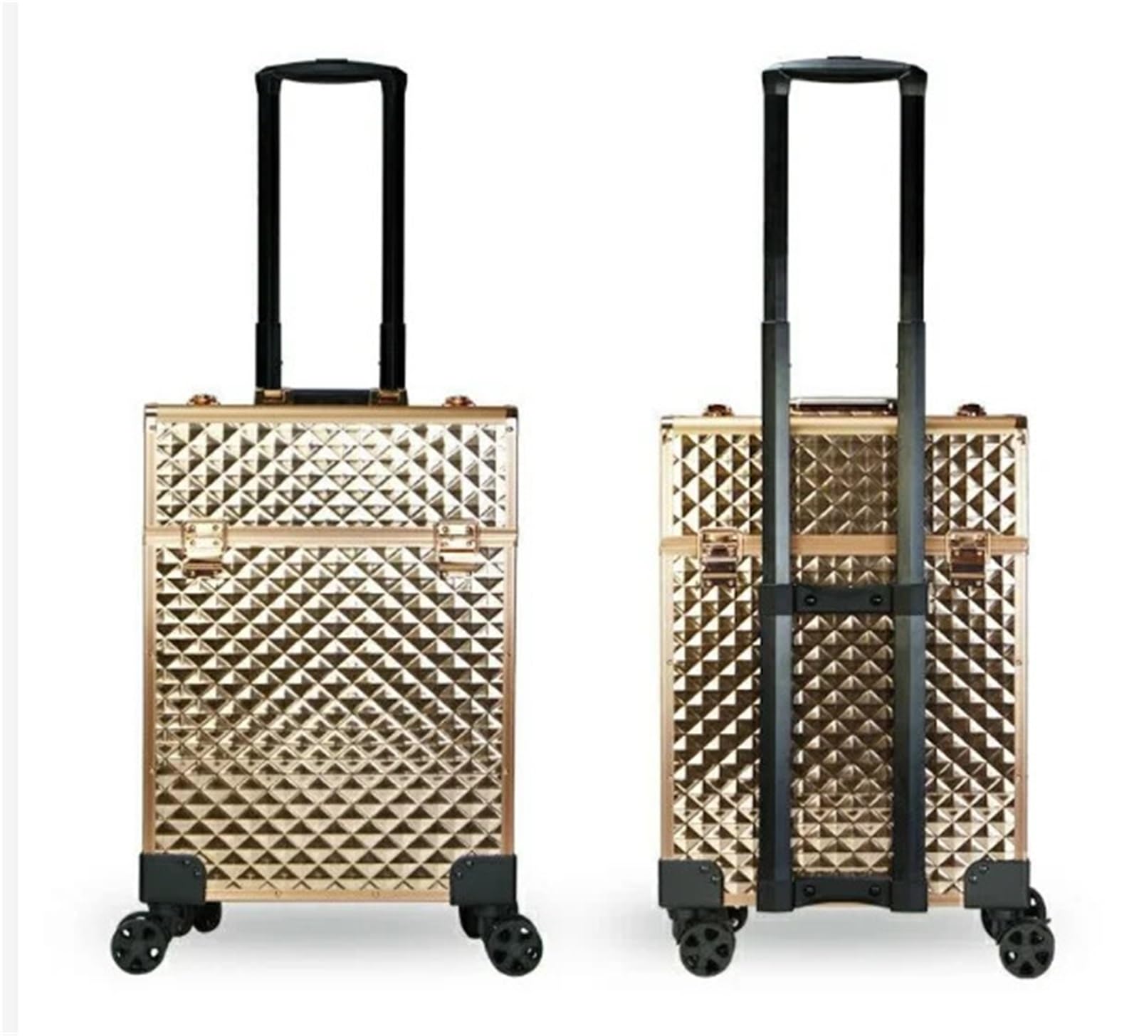 Neceser con Ruedas Maletín Organizador de Viaje con Ruedas, Neceser Maquillaje y peluquería, Estuche cosméticos for salón Belleza(White)