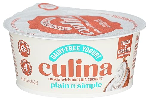 CULINA - Yogur de coco liso y simple, 5 onzas