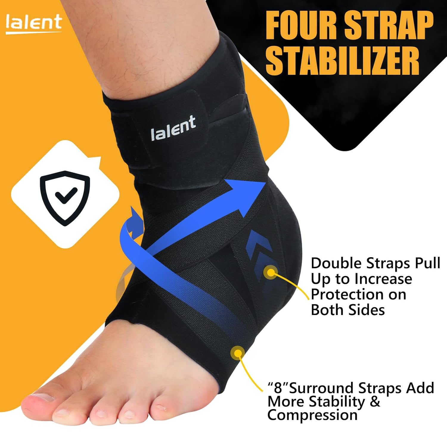 Ankle Brace for Women Men, Adjustable Lace Up Ankle Support for Sprained Ankle, Injury Recovery, Ankle Stabilizer for Basketball Volleyball Tennis (Medium)