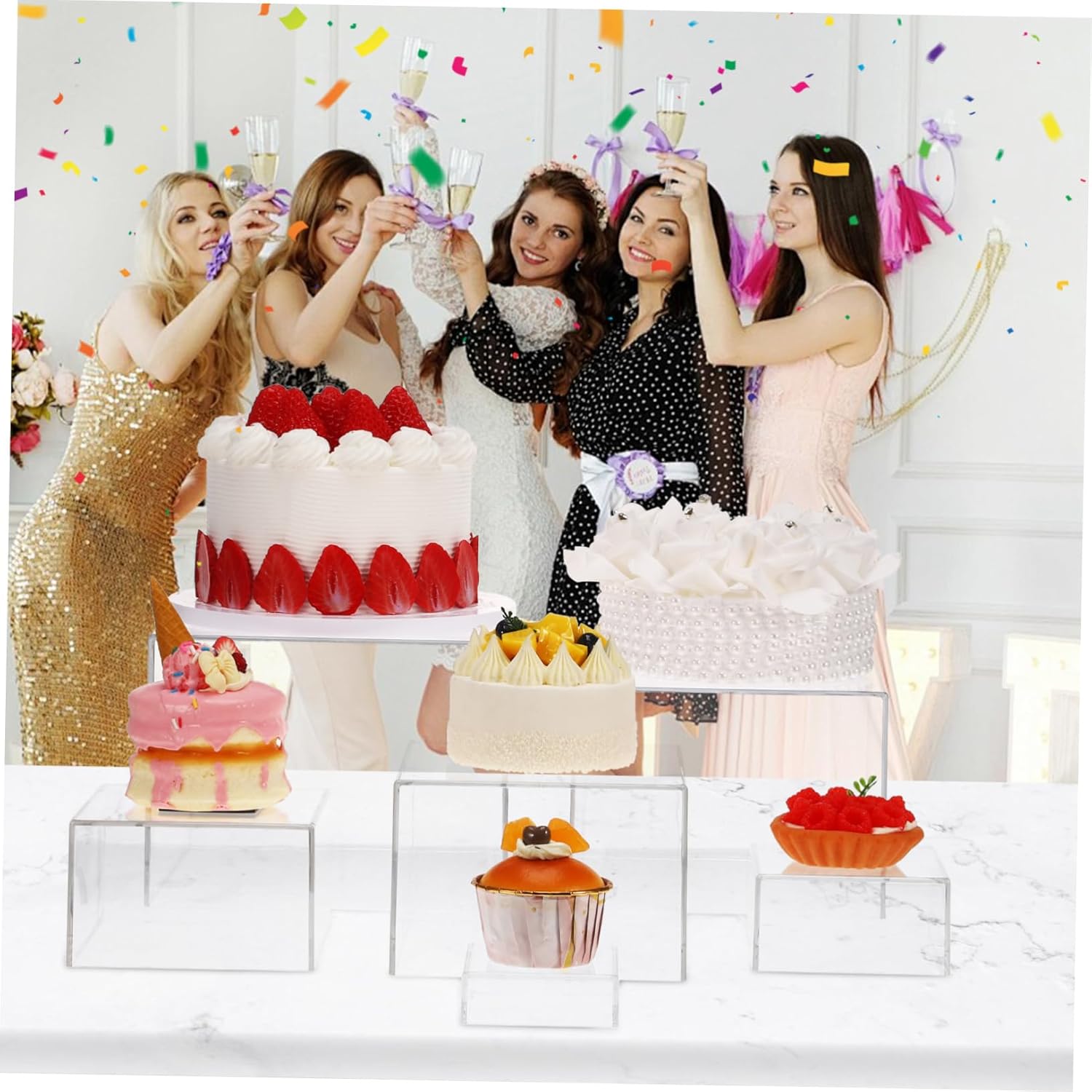 VICASKY 1 Set Tiered Cake Stands for Buffet Table Elegant Food Risers for Parties Weddings and Tea Gatherings Easy to Clean Space Saving Design