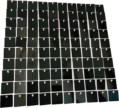 Miniatura 1 de Espejo de fondo de pared brillante de 25 paneles, panel de lentejuelas cuadradas negras, telón de fondo brillante para decoraciones de cumpleaños,