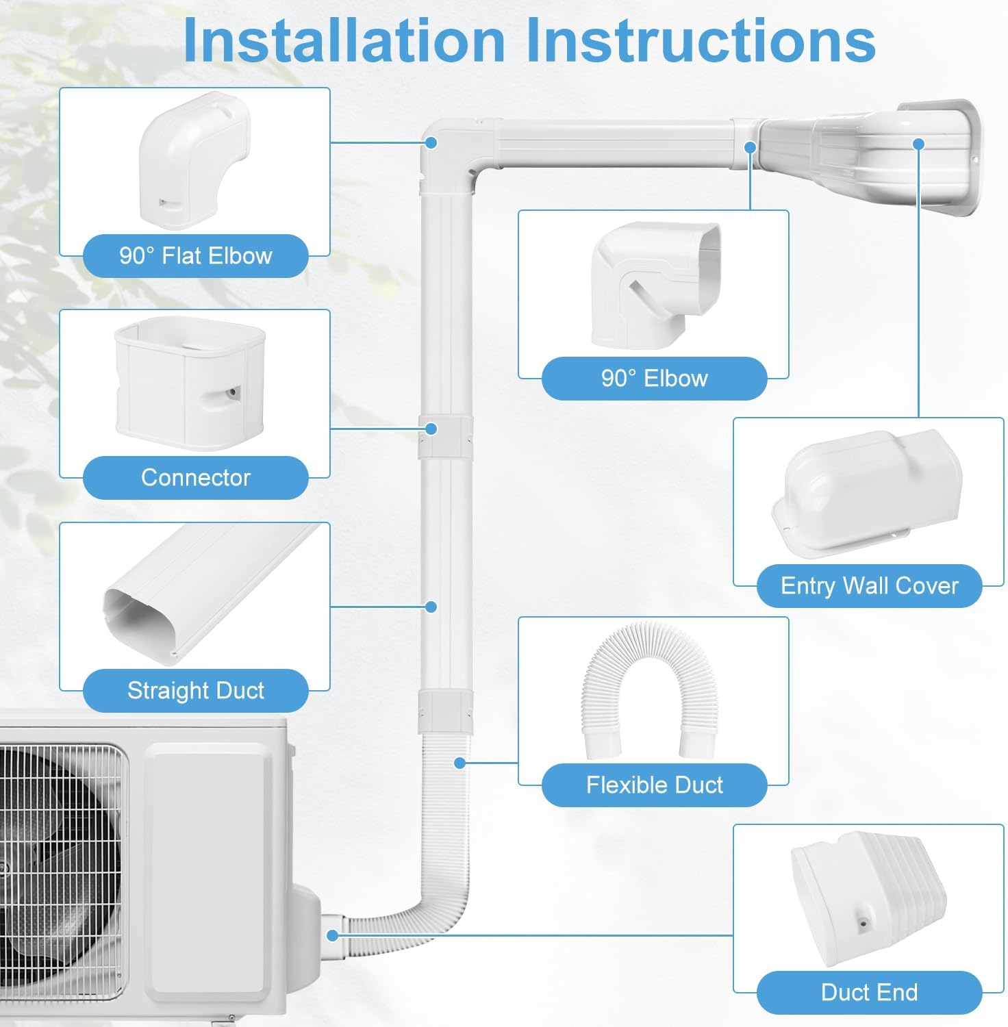 Mini Split Line Set Cover: 3 Inch 10Ft DIY Decorative Outdoor PVC Tubing Cover Kit for Mini Split, Air Conditioner, Central AC and Heat Pumps