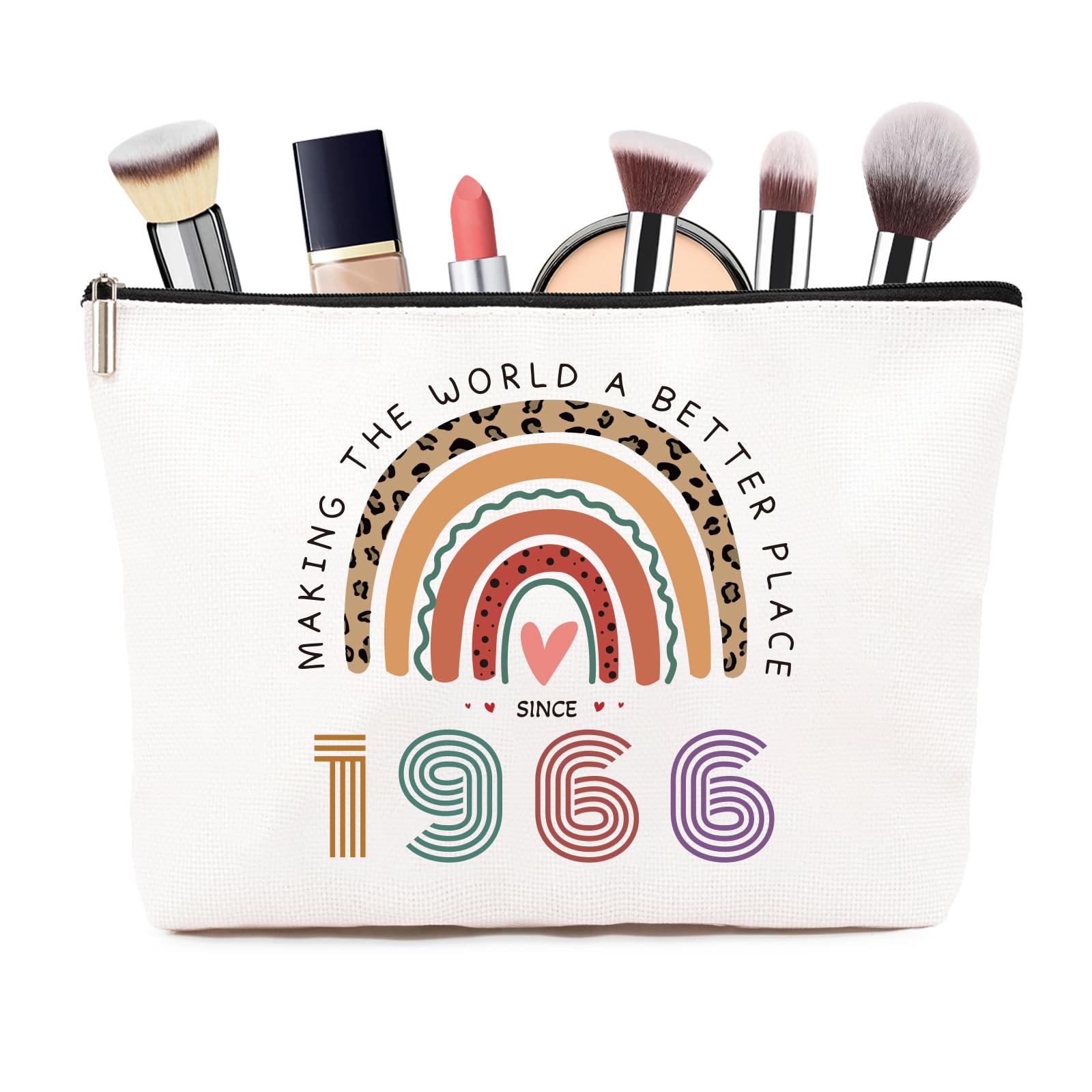 60th Birthday Gifts for Women – Personalised Vintage Style Makeup Bag with Funny Quote, Stylish 60th Birthday Gifts for Mum, Best Friend, Sister, Wife (1966)