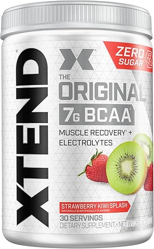 Scivation Xtend BCAA en polvo, aminoácidos de cadena ramificada, BCAAs, kiwi de fresa, 30 porciones