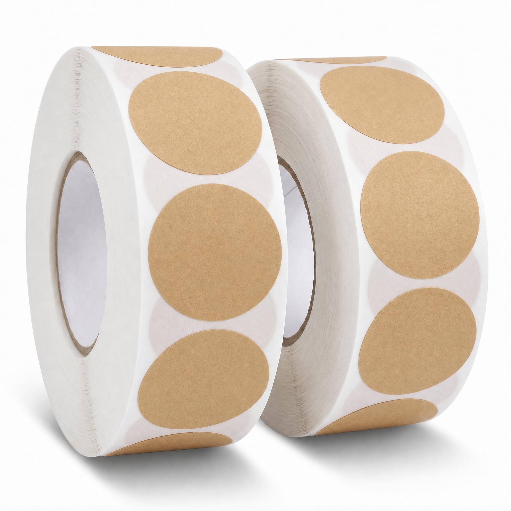 Dnzuyko1000pcs Kraft Price Stickers 1 Inch Round Dot Stickers,Blank Circle Stickers for Price Tags for Small Business, Canning Jars, Envelope Seals &