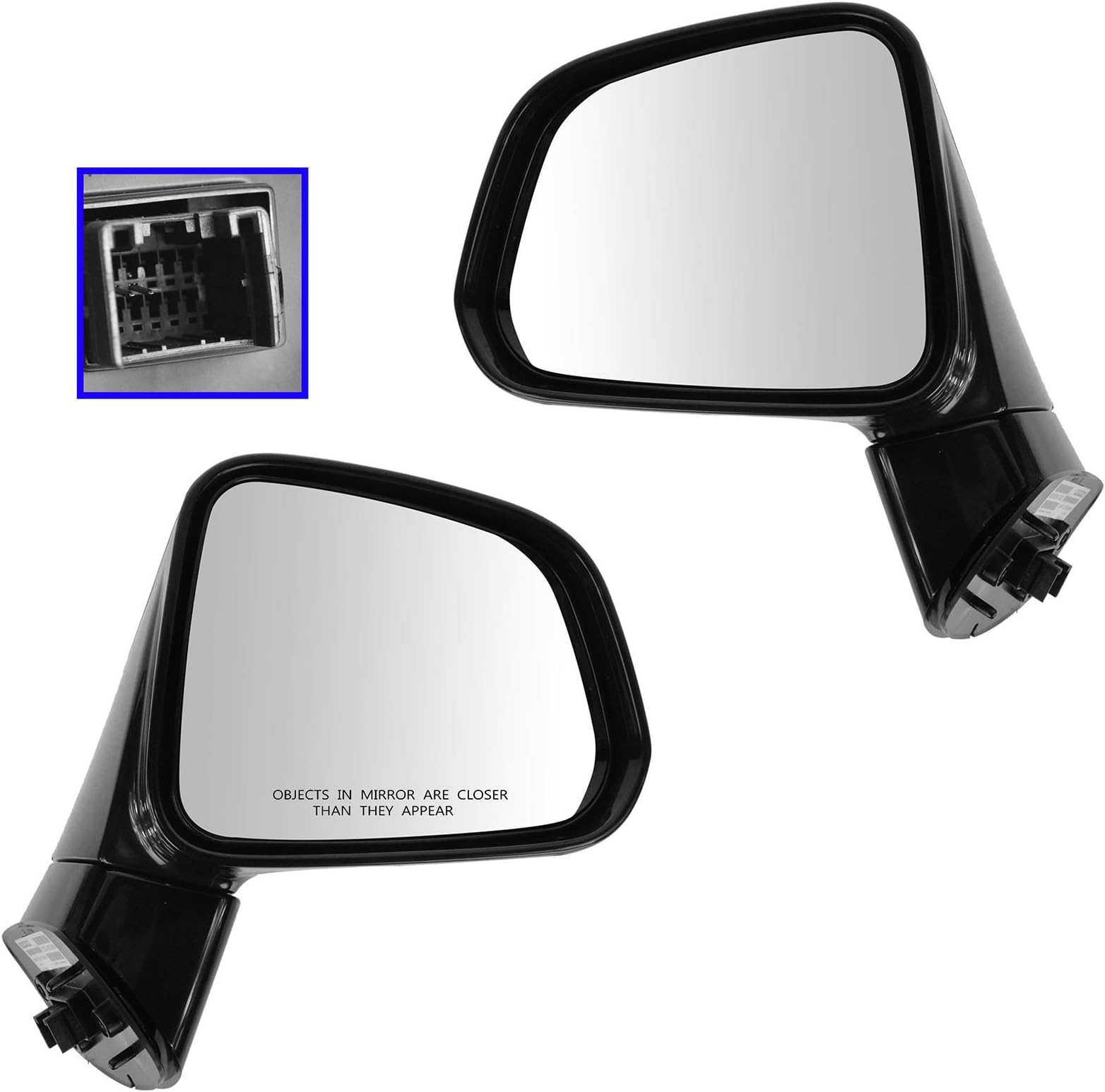 TRQ Driver & Passenger Side Mirror Set with Heat Compatible with 2012-2015 Chevrolet Captiva Sport 2008-2010 Saturn Vue GM1320390 GM1321390