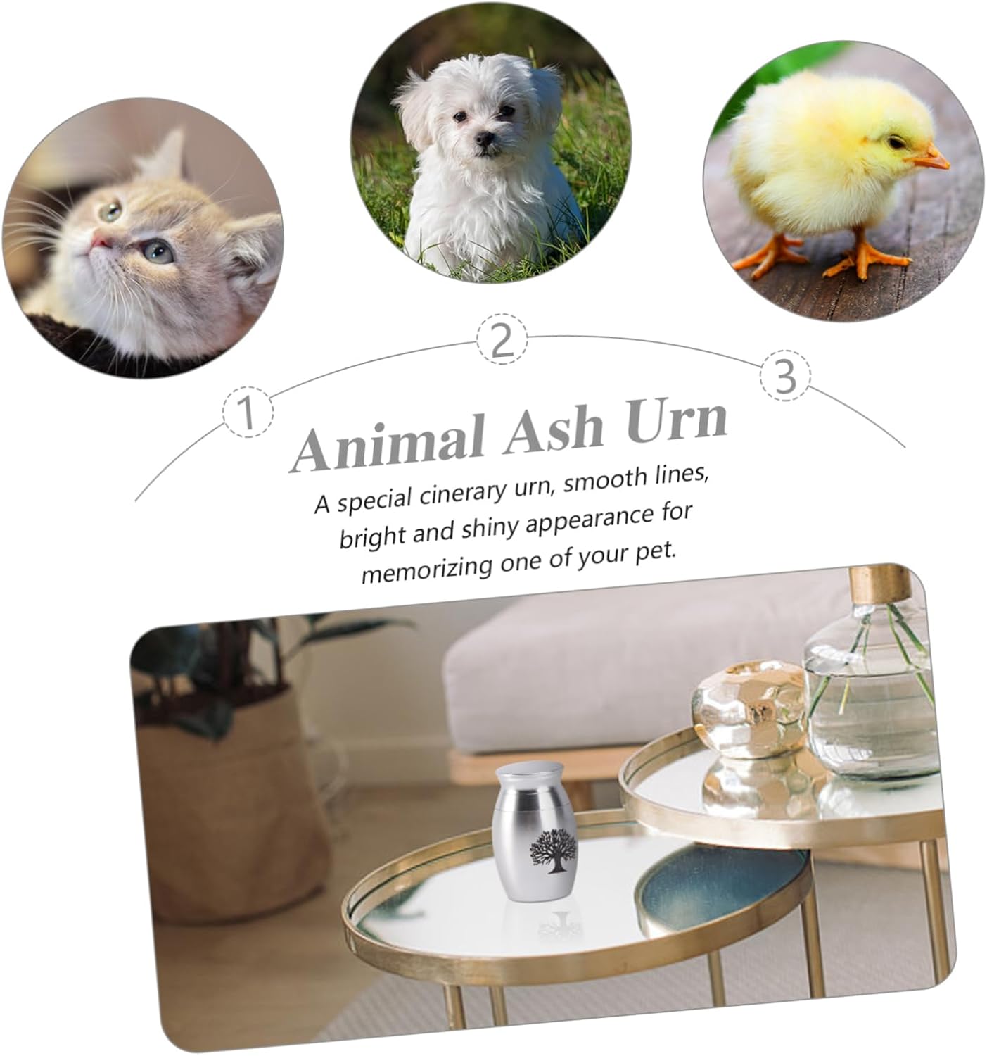 VICASKY 1pc Simple Design Pet Cinerary Casket Animal Urn Casket Pet Urns for Cats