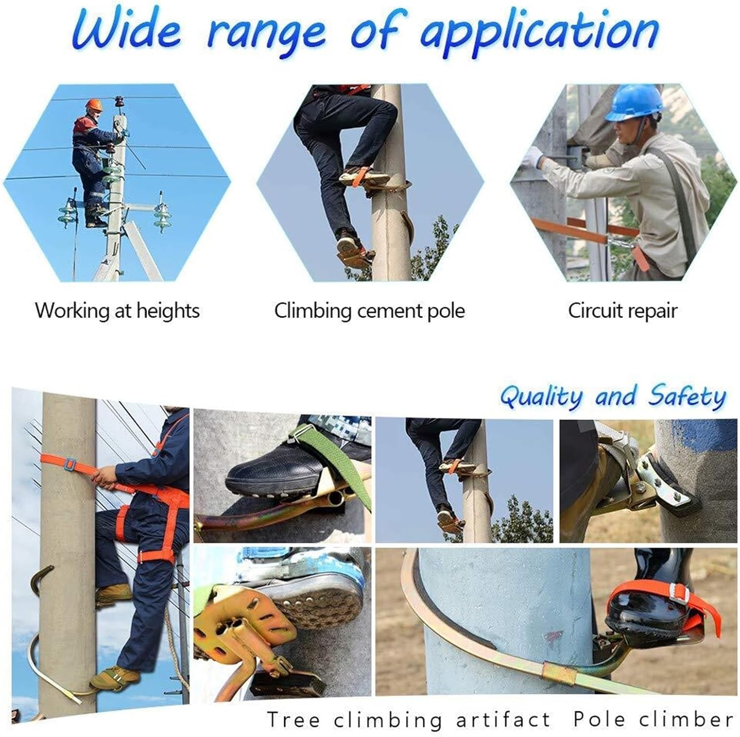 Tree Climbing Gear with Safety Seat Belt - Easy-to-Use Stainless Steel Climbing Spikes for Tree Work - Durable 450 Model Climbing Tools for Arborists and Outdoor Enthusi