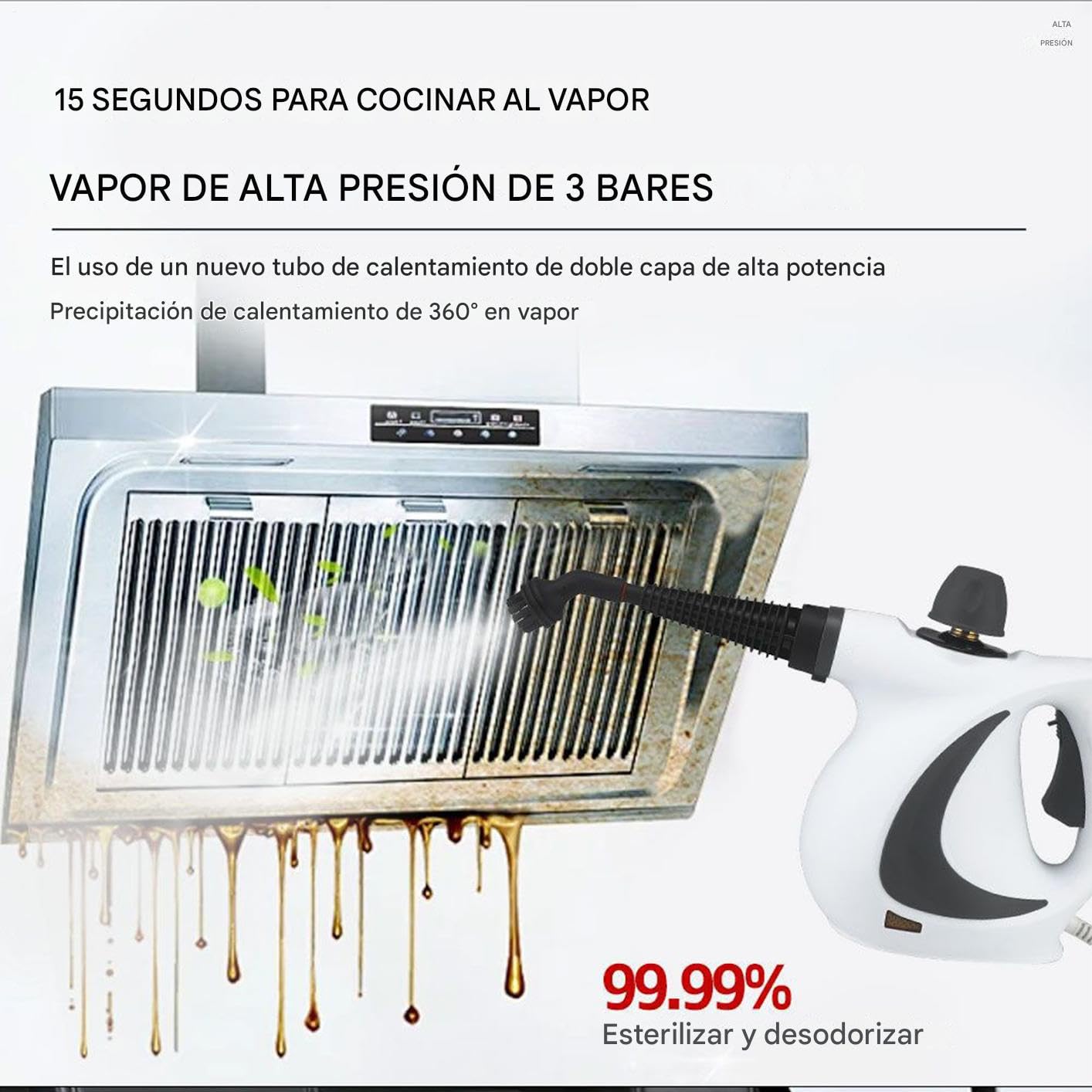 Máquina Limpiadora a Vapor Equipo de limpieza, mopa y quitamanchas | Limpiador a Vapor para Azulejos Alfombra, tapicería, sofá, muebles, tapete, suelos de madera, baldosas, telas y ropa,