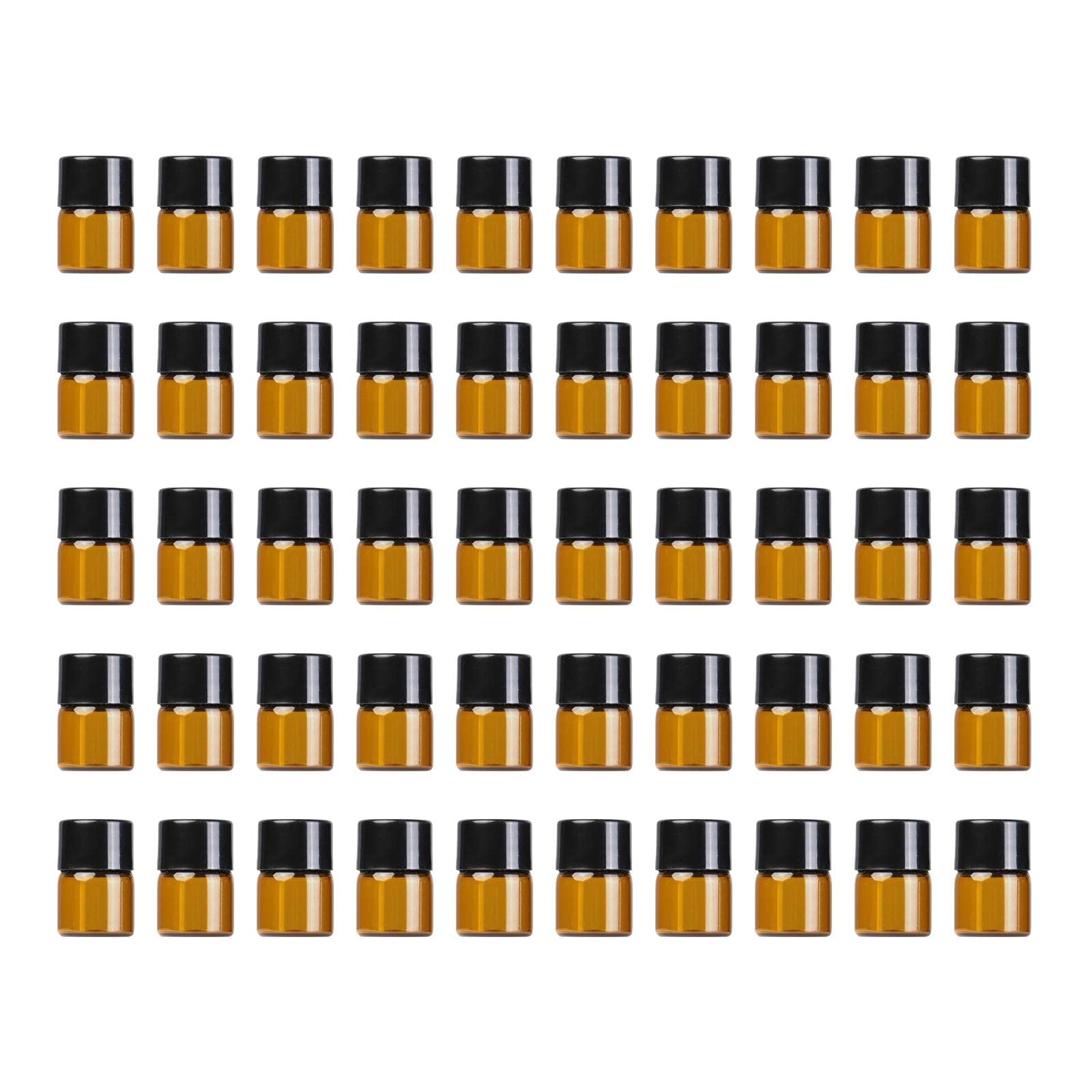 Juego de 50 botellas de cristal recargables duraderas para muestras de fragancias de 1 ml