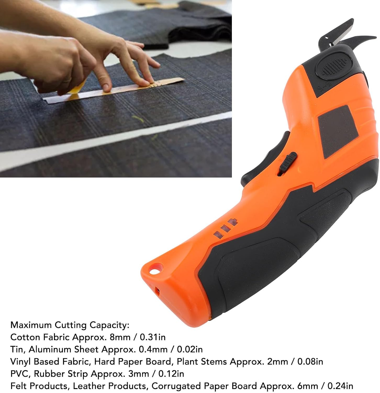 Electric Scissors, 10000rpm High Efficiency Rechargeable Fabric Cutting Shear Electric Box Cutter Cordless Electric Scissors with Safety Lock Switch for Paper Board Plant Stem