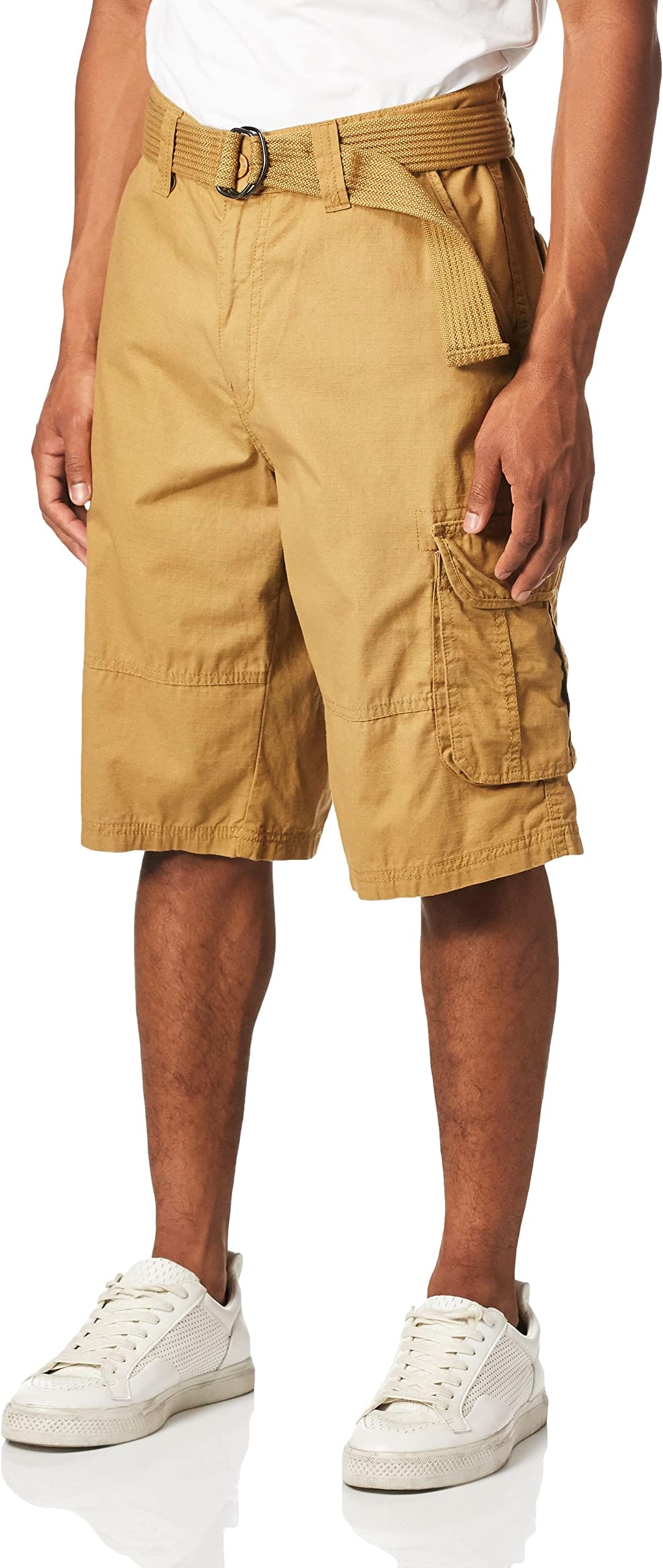 Southpole Men's All-Season Belted Ripstop Basic Cargo Short