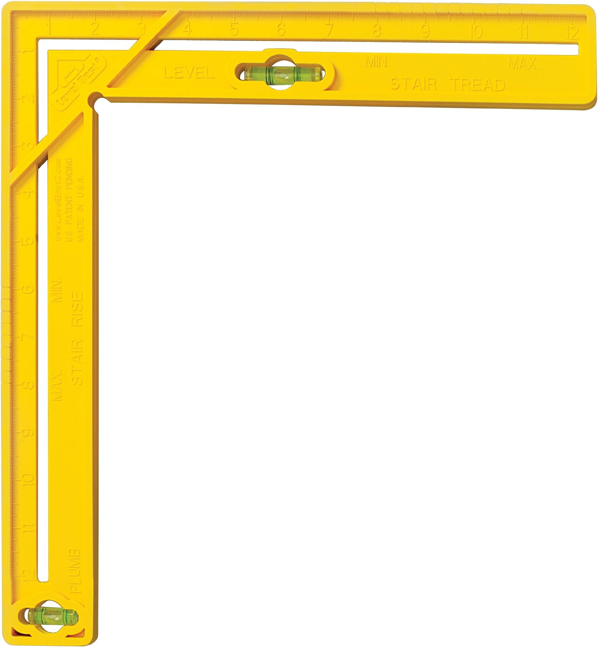 Level Best 854 4-in-1 Multi-Tool Square with Level, Yellow, 12-Inch