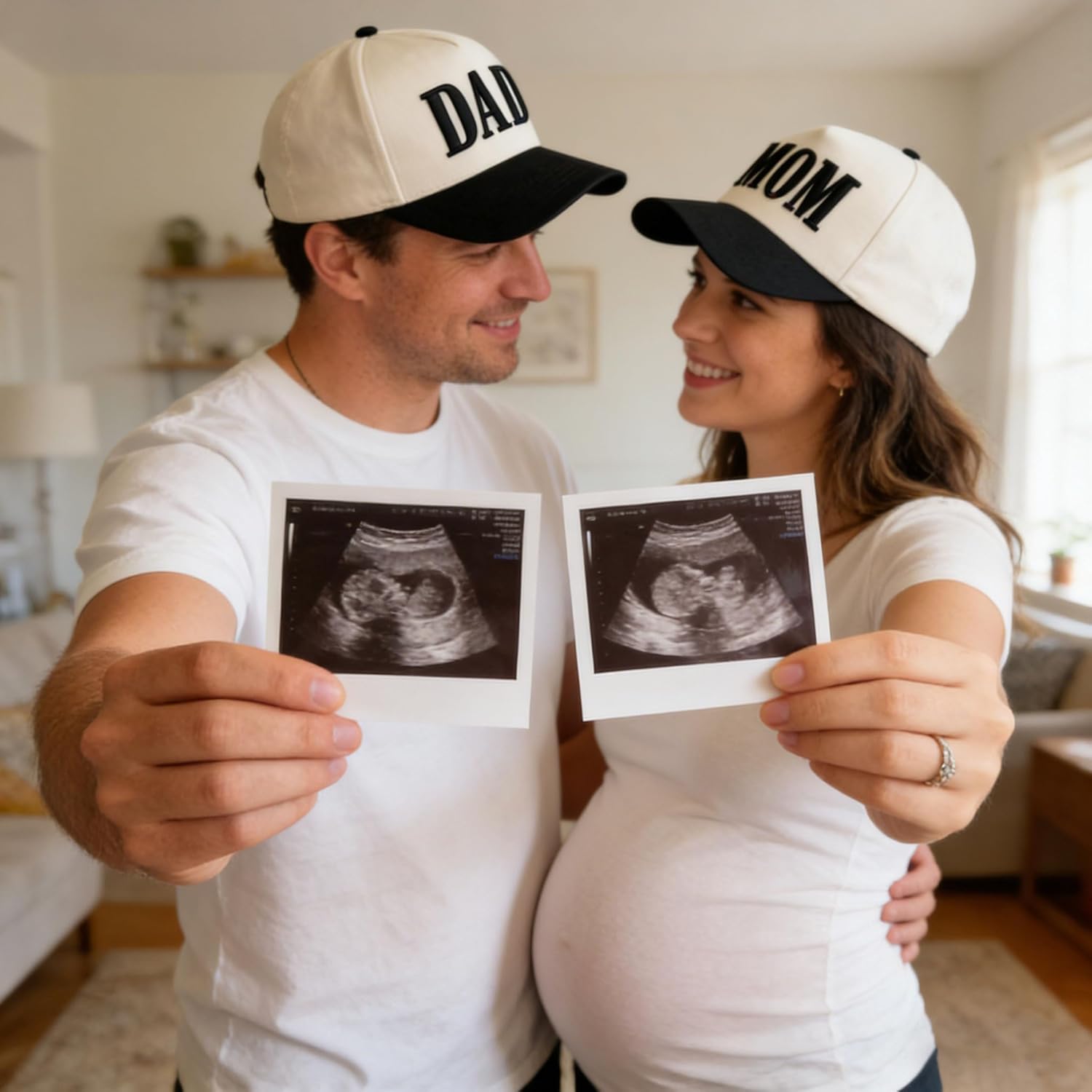 Mom and Dad Hats, Embroidered Trucker hat for Men Women, Trendy Baseball Cap New Parents Gifts for Couples