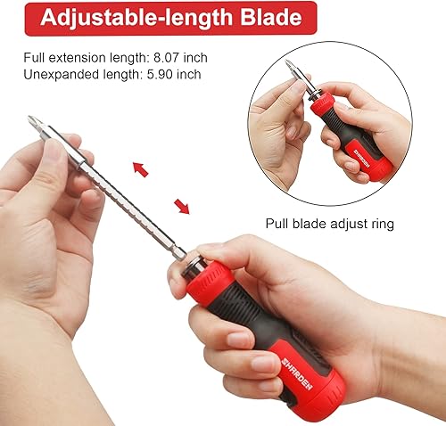 Miniatura 4 de SHARDEN Destornillador Múltiple 13 en 1 Juego de Destornilladores Ajustables Multiherramienta Todo en Uno con Torx de Seguridad, Cabeza Plana