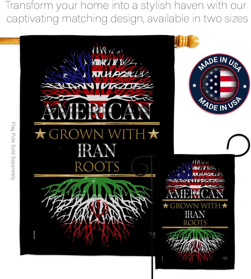 Iranian Flag Pole Kit Wall Hanging Decor Canvas Home Textile Pride American Flags for Outside House Bandera Support Iran Poster Protest Garden Yard Sign Persian Banner Islamic Heritage Decoration Gift
