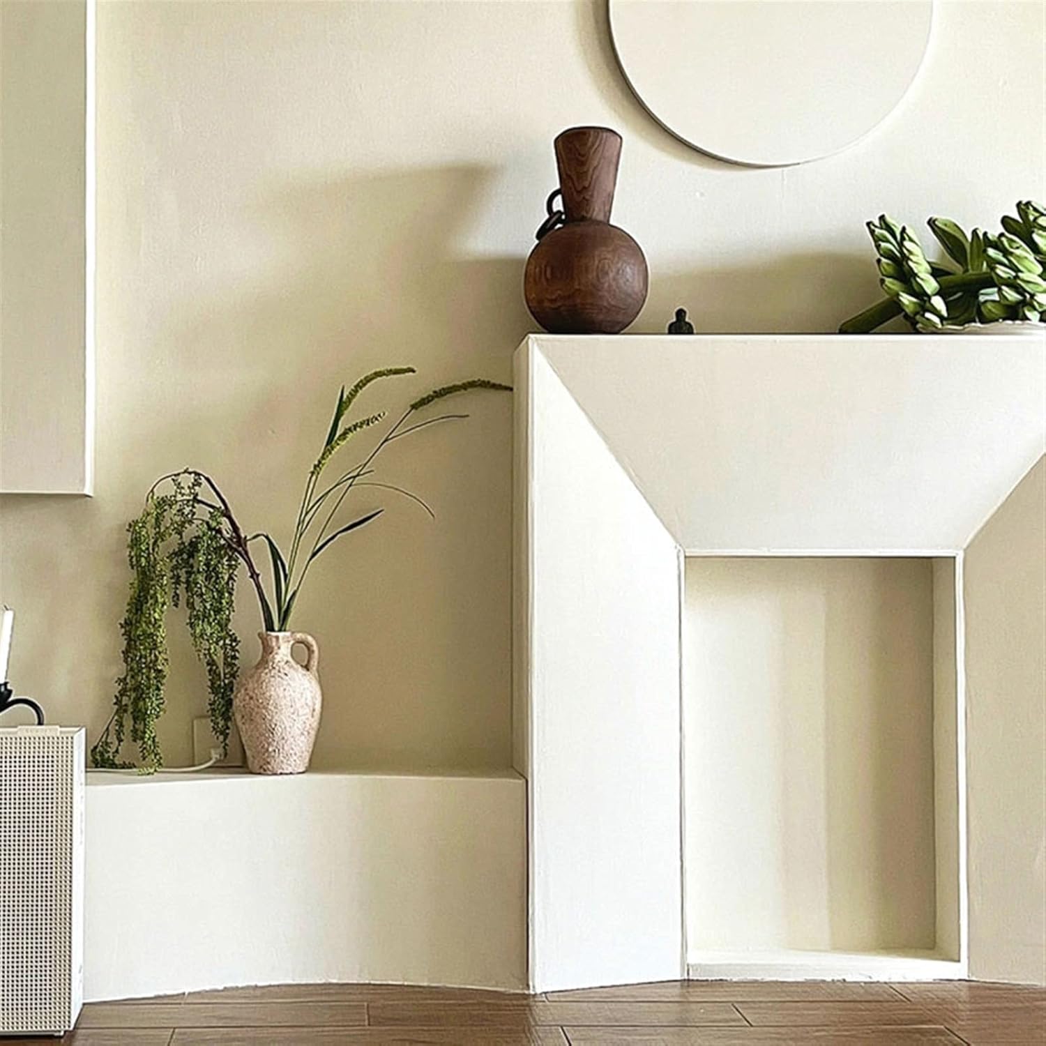 Electric Fireplace Stove Mantel French Vintage Fireplace Mantel Fireplace Simulation Entryway Decorative Cabinet Fireplace Stove Mantel Trim Surround Display Cabinet Living Room Wall Side Cabinet Fire