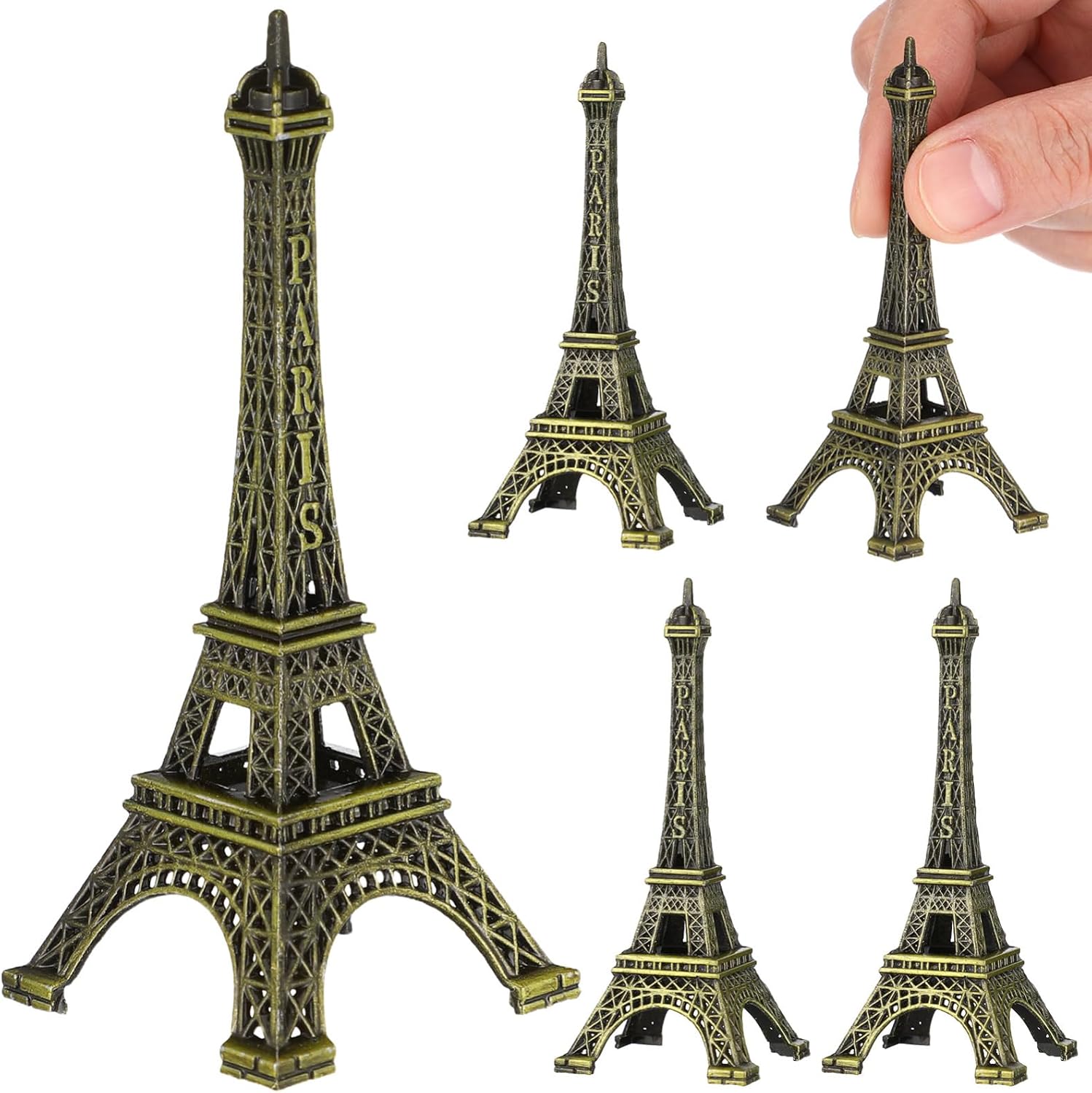Estatua de la Torre Eiffel de 3 pulgadas de metal pequeño modelo de torre Eiffel para decoración de fiesta de recuerdo, decoración de fiesta de