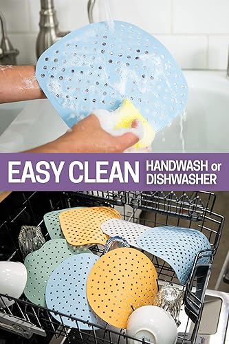 Miniatura 5 de Revestimiento cuadrado de silicona para freidora de aire de 8.5 pulgadas (2 unidades) (CABERNET)