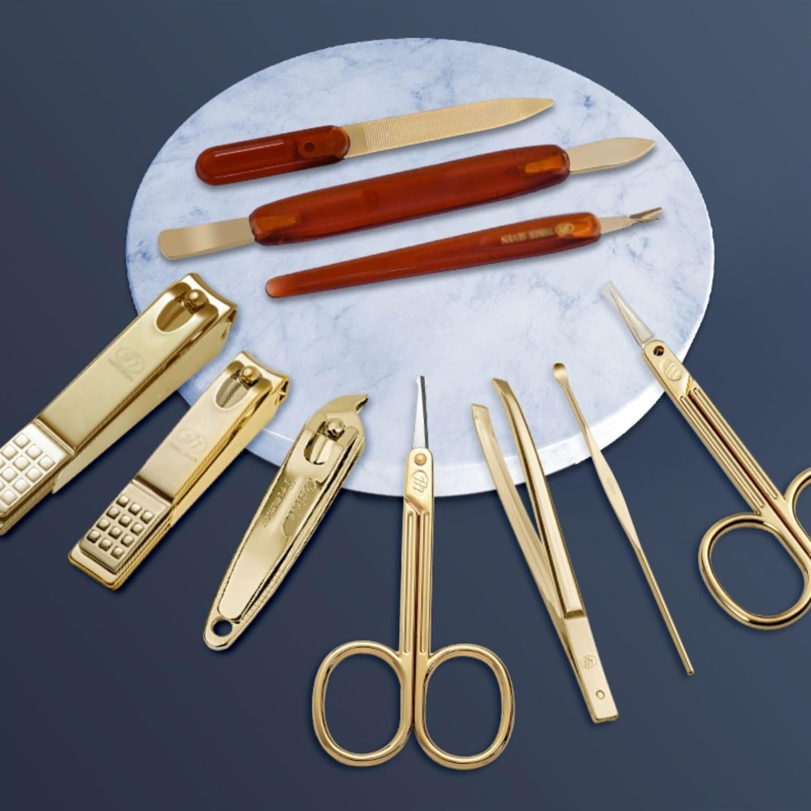 Juego de cortaúñas for manicura, kit de pedicura profesional de acero inoxidable 10 en 1, tijeras for uñas, kit de cuidado con estuche de viaje de lujo, herramientas portátiles for el cuidado