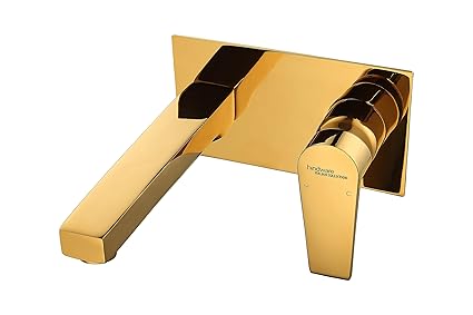 Hindware Italian Collection F360017PGD Element Exposed Part Kit of Single Lever Basin Mixer Wall Mounted (suitable for F850093),Brass With Gold PVD Finish