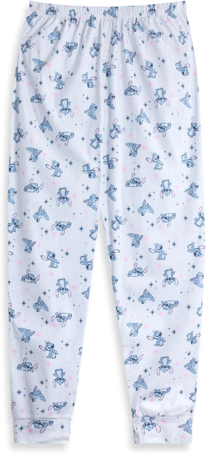 Disney Lilo & Stitch Velour Fleece Women’s Pink Long Sleeve Pyjama Set | Cartoon Character Print Sleepwear Bedtime Loungewear - Image 4