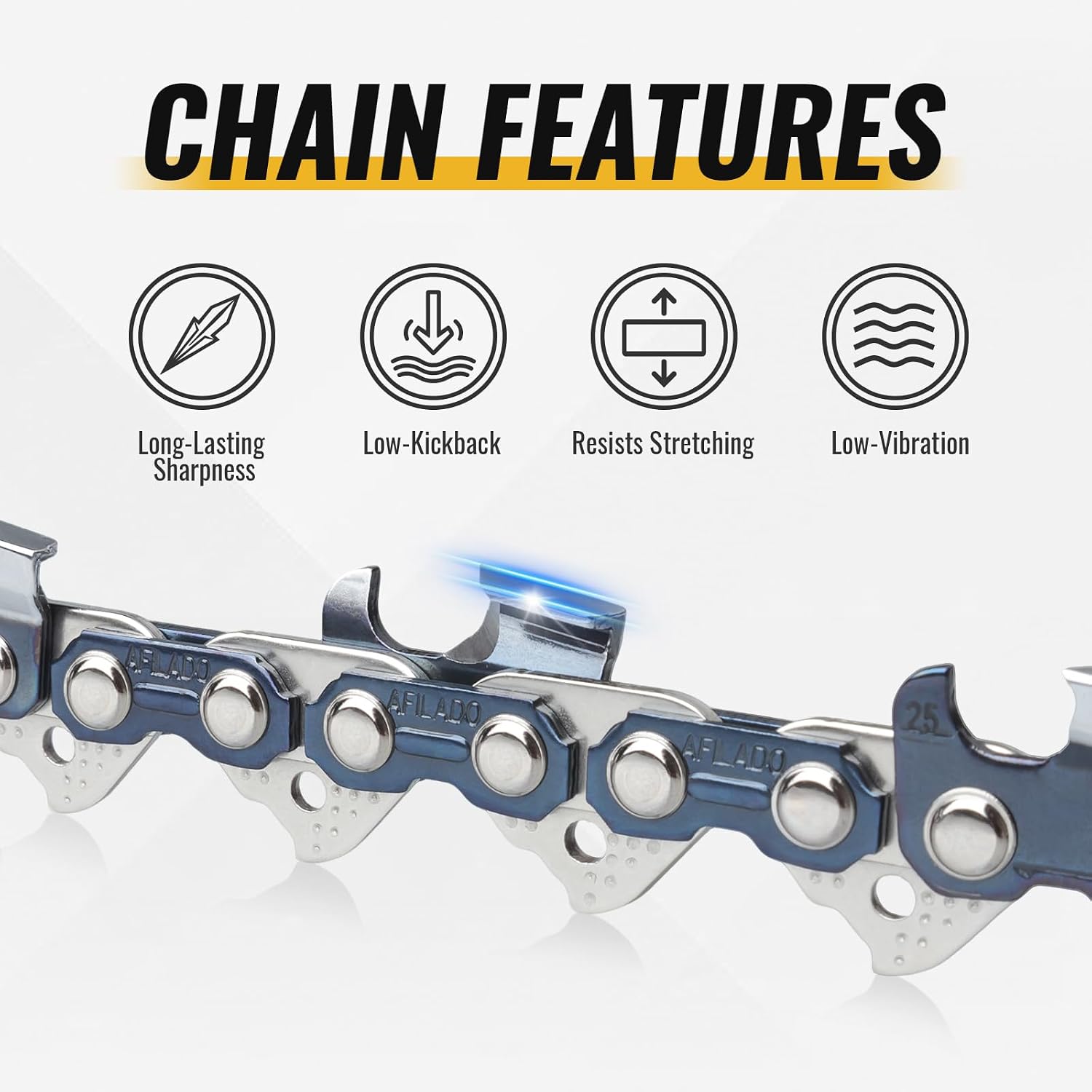 3 Pack 24 Inch Chainsaw Chain 81 Drive Links, .050" Gauge, 3/8" pitch, Semi-Chisel Chain Saw Chains for Husqvarna, Craftsman, Poulan, Greenworks and More Chainsaw Brands