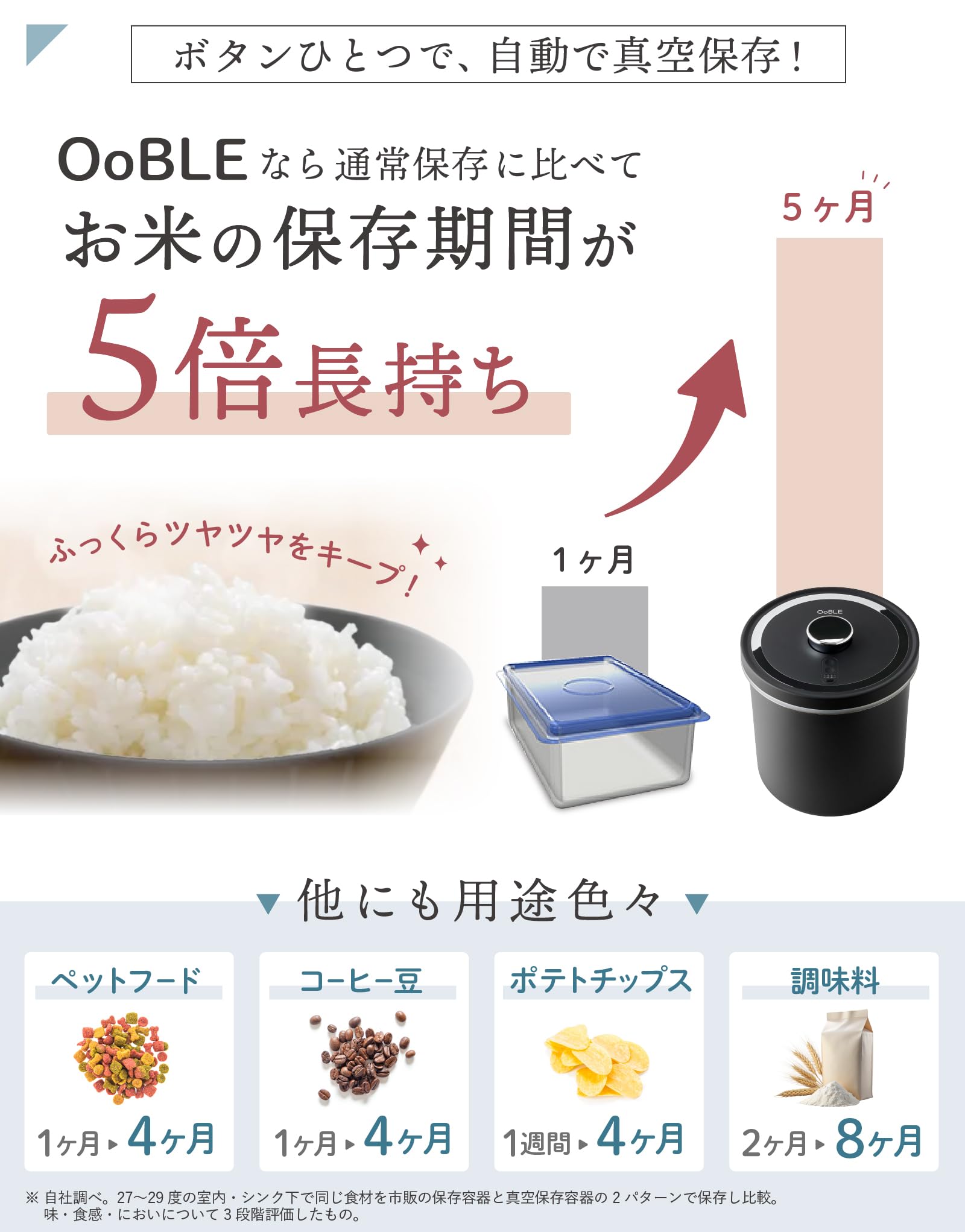 Amazon.co.jp: Oobble Official Vacuum Storage Container, Rice