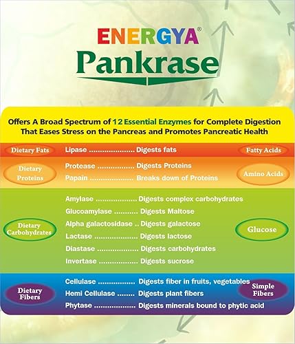 Miniatura 2 de PANKRASE  12 enzimas digestivas de confianza médica para gases, hinchazón, pueden ayudar en la digestión de varios alimentos y absorción de