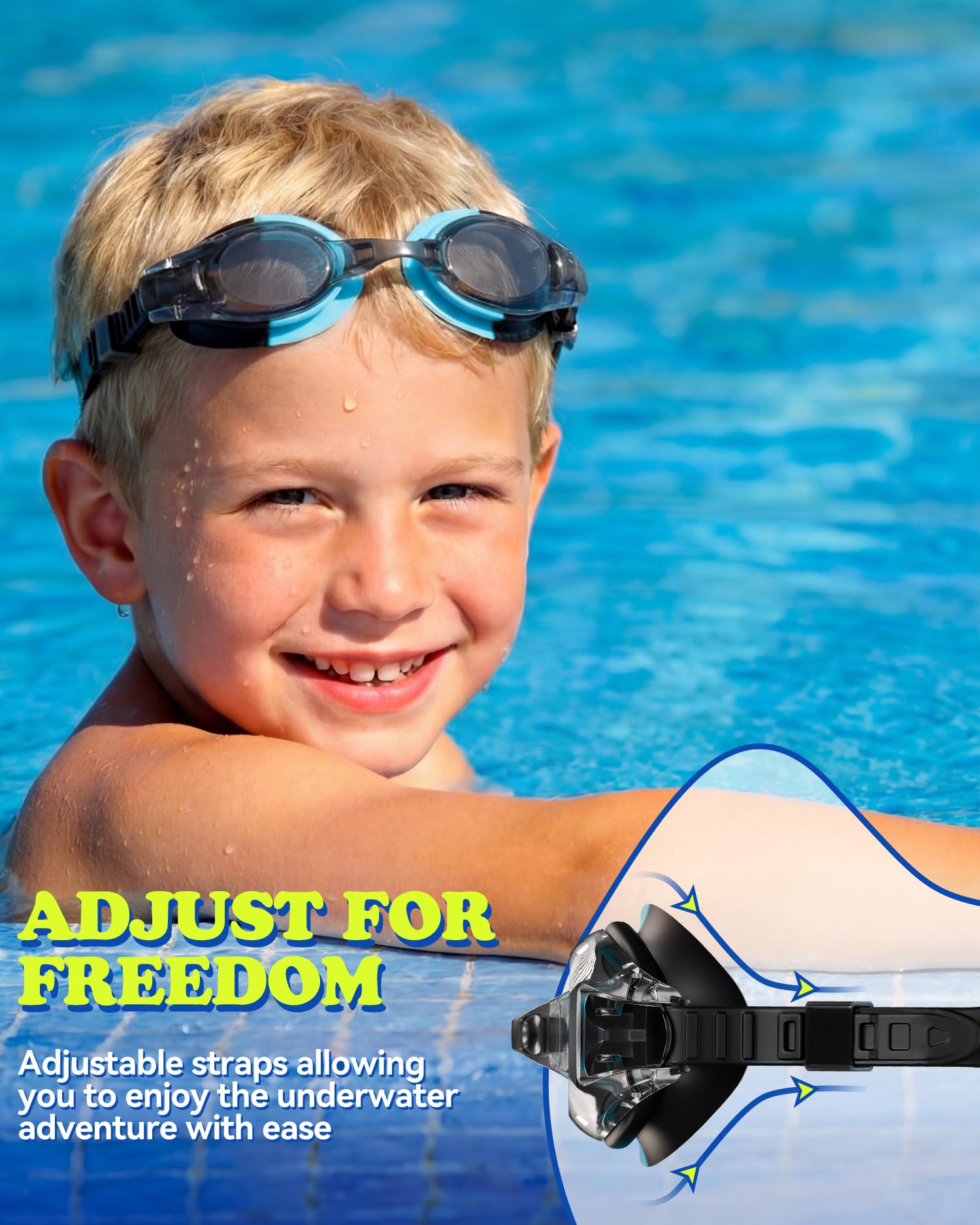 Aegend Lunettes de natation pour enfants de 4 à 16 ans, garçons et filles