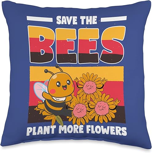 Bee Lover Save Bees Plant More Flowers Beekeeping Beekeeper Throw Pillow