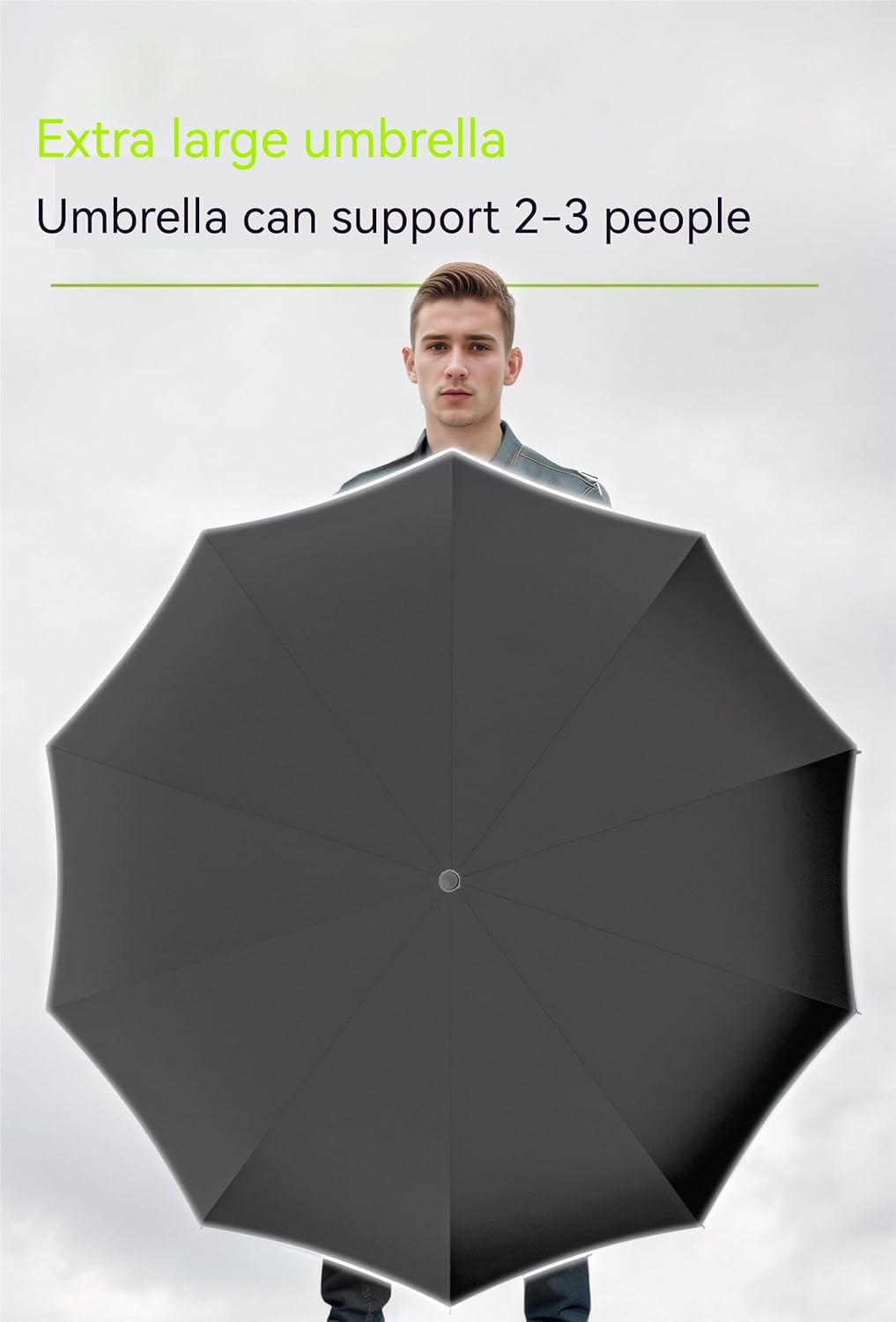 Meichoon Reverse Travel Umbrella Portable Large Size for 2-3 people Foldable Smart Rotating Hook Design with Reflective Stripe Nanotech Waterproof Windproof Lightweight for Rain & Daily Use
