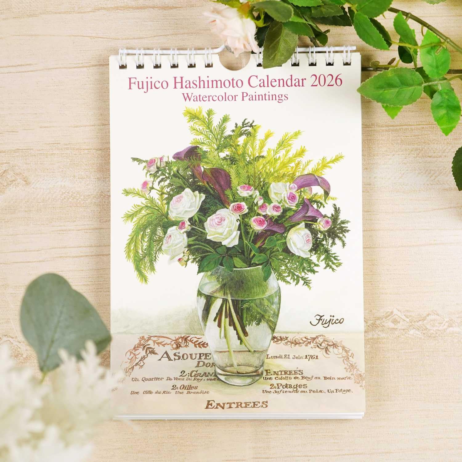 Amazon | 橋本不二子 2026年 カレンダー 壁掛け ローズ S CAL-203