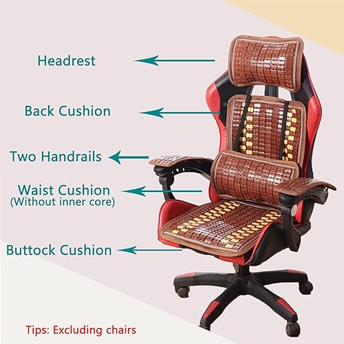 Miniatura 2 de Silla de juegos de bambú para adultos, juego de 5 sillas de videojuegos, tapete de verano que aporta la mejor forma competitiva sin miedo al calor